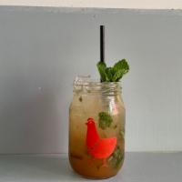 Tamarind Whiskey Smash · Bourbon, tamarind, mint, lemon, cane sugar, soda. • In order to purchase a cocktail to go yo...