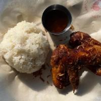 Wings · Mary’s free-range chicken (GF), served with sticky rice