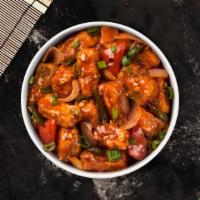 Chillin Chilli Paneer · Cubes of fried crispy paneer are tossed in a spicy sauce