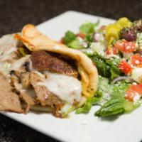 Philly · Sliced gyro meat or grilled chicken breast, peppers, sautéed mushrooms, onions, mozzarella, ...