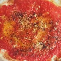 Vg Roma Marinara · San Marzano Tomato sauce, Oregano, Garlic, Violife Vegan Parmesan, EVOO.