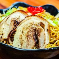 Chashu Chow Mein · Pork or Chicken Chachu  , Cabbages ,Onion, Green Onion, Red Ginger