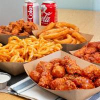 30 Wing Combo  · Includes one wing style,three flavors,two sides,three drinks, and three dipping sauces.