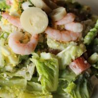Bay Shrimp Salad · hearts of palm, egg, tomato, Rogue Creamery blue cheese