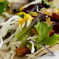 Mango Street Tacos · Gluten-free. Dairy free. 3  per plate. 
Your choice of ;
-grilled chicken
-smoked pork
-gril...