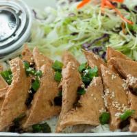 Spicy Tofu Teriyaki · Vegetarian and gluten free. Cooked in dedicated gluten free fryer. Can be made vegan by remo...