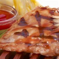 Double Hibachi Chicken · 2 grilled chicken breasts topped with delicious hibachi sauce and a pineapple wedge.