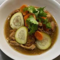 Pork Belly Braised In Coconut Water · Seared pork belly and pork shoulder, braised in coconut water, cooked with zucchini pickle, ...