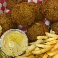Falafel Plate · Deep-fried patty made from ground chickpeas.