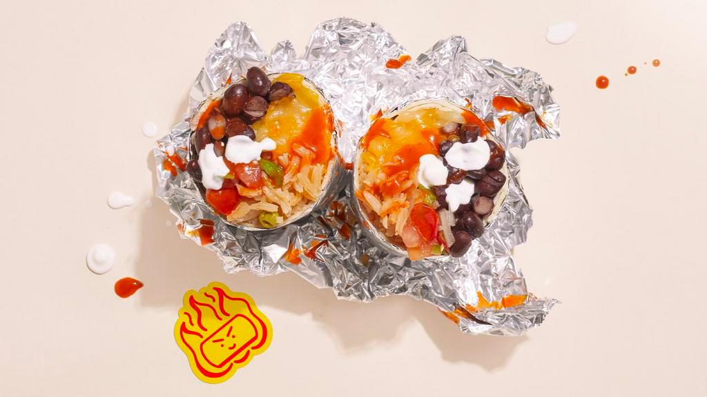Bean & Cheese Wham! Burrito · House burrito with Mexican rice, refried beans, pico de gallo and salsa.