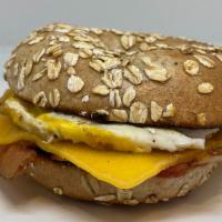 Mikey Bean · Cinnamon Honey Butter, Bacon, Egg, and Cheddar