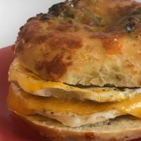Double Egg And Cheddar · On your choice of a Bagel, Croissant, or English Muffin