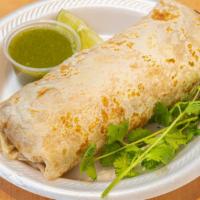 Burritos · Includes beans, rice, cheese, pico de gallo, sour cream, and lettuce.