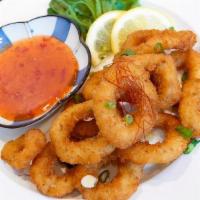 Salt & Pepper Calamari · crispy calamari rings with sweet chili sauce