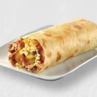 Breakfast Burrito · 13 inch flour tortilla packed full with eggs, your choice of protein, rice, beans and toppin...