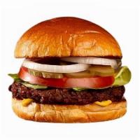 Impossible Burger · Impossible patty, lettuce, tomato, onion, pickles, and stone ground dijon on a brioche bun.