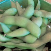 Edamame · Steamed soy beans with salt.