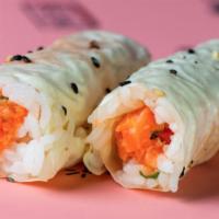 Salmon & Yuzu Handroll · Salmon, Yuzu, Sushi Rice Wrapped in Soy Paper (2 pieces)