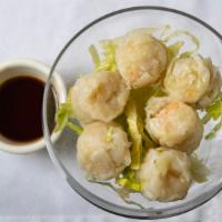 Shumai (6) · Steamed or fried open-faced dumplings filled w/shrimp.