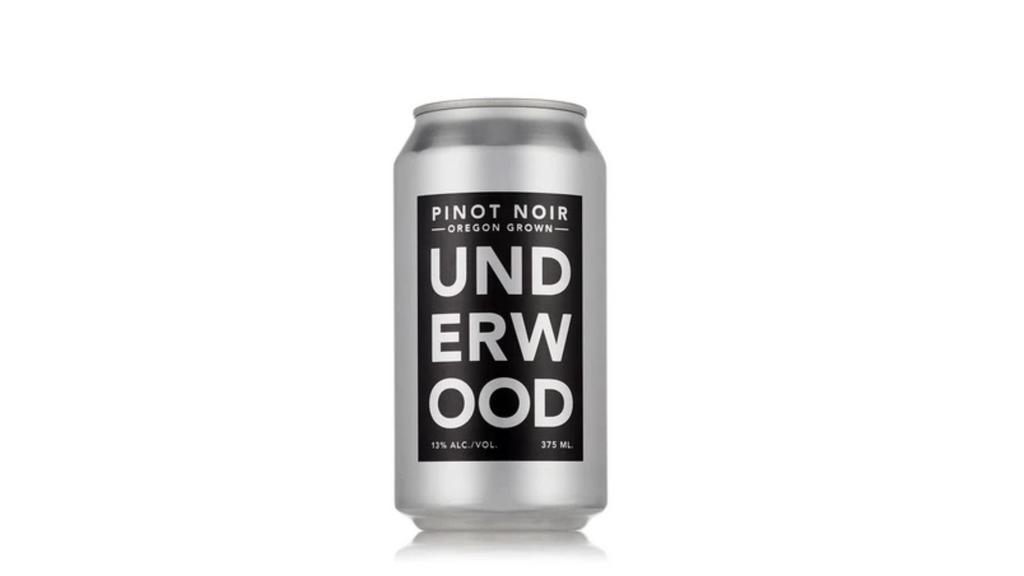 Underwood Cellars Pinot Noir · Aromas of red currants, wild strawberries, smoke and mushrooms. Medium-bodied pinot noir with plush tannins and bright acidity. Juicy and spicy. 250ML can