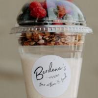 Yogurt Parfait · Orange-infused Strouse Greek yogurt, house pecan granola & fresh berries