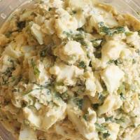 Yemenite Egg Salad - Delivery · Tub of Yemenite Egg Salad Mix.  The mixture of parsley, cilantro, red chilies and cumin is c...