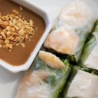Spring Rolls · Vermicelli noodles, mixed greens, and your choice of protein. Served with peanut sauce.
