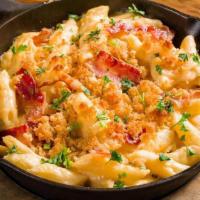 Get Back Mac & Cheese · Bacon, a blend of jack, Cheddar, Romano and Parmesan cheese, cream sauce, penne pasta, parsl...