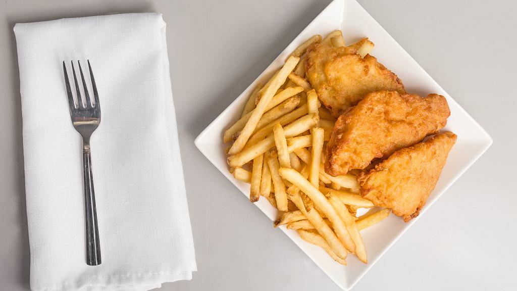 Fish & Chips · Cod comes with large fries and 2 tartar sauce and ketchup.