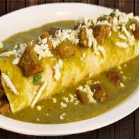 Chile Verde Burrito · Large flour tortilla filled with delicious “chile verde” and beans.