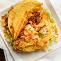 #7  Tacos (3 Pcs.) · Three soft or hard shell tacos, with your choice of beef or chicken.