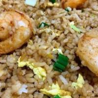 Shrimp Fried Rice · Fried rice with diced shrimp, green onion, and egg