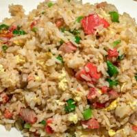 Special Fried Rice · Seasoned Fried Rice cooked with chicken, shrimp, pork, white onions and eggs