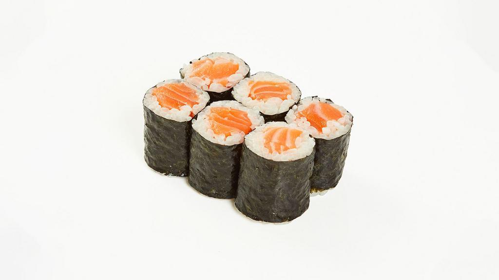 Salmon Roll · Salmon with sushi rice wrapped in nori.