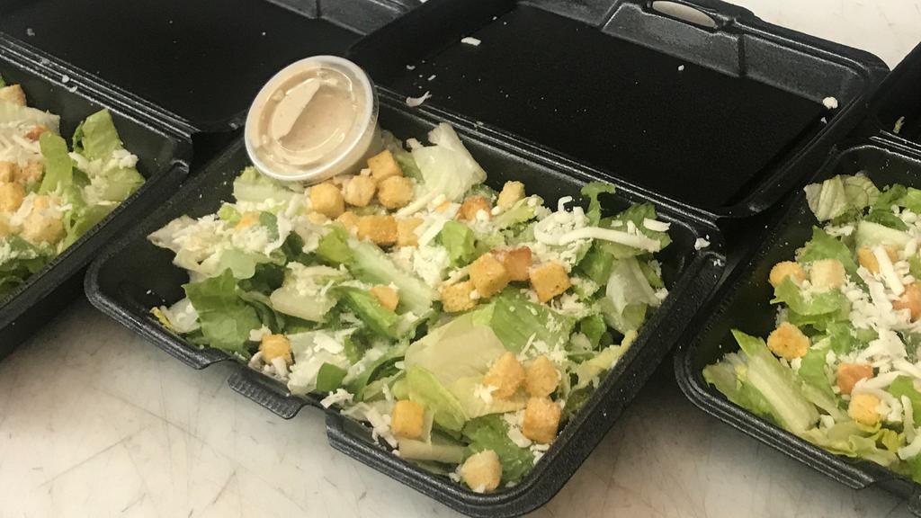 Caesar Salad (Small) · Fresh romaine lettuce, croutons and Parmesan cheese.