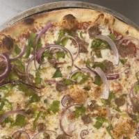 Bada Bing Pizza · Sausage, green peppers and red onions.