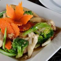 Buddha Delight · A veggie treat featuring fresh broccoli, carrots, yu choy, cauliflower, mushrooms, and Napa ...