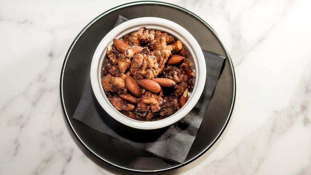 Sweet And Spicy Nuts · Spicy almonds, candied walnuts