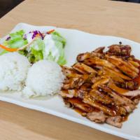 Chicken Teriyaki · Popular. Served with steamed rice and salad.