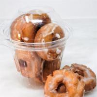 Glazed Mini Donuts · A cup of mini glazed cake donuts from Marsee french bakery
