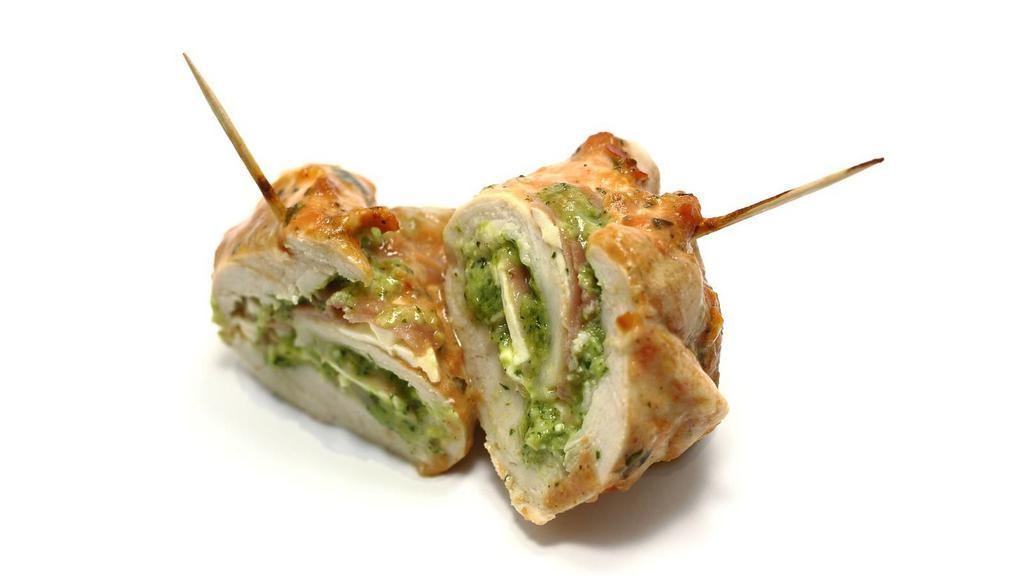Chicken Pesto Wrap · Grilled chicken breast, fresh pesto, fresh Mozzarella cheese, tomatoes, and organic mixed greens wrapped in a fresh homemade tortilla