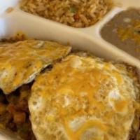 Steak Ranchero · Served with a tortilla, rice and beans.

Consuming raw eggs of undercooked meat or seafood m...