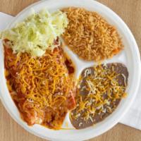 Mixed Enchiladas · Two enchiladas.