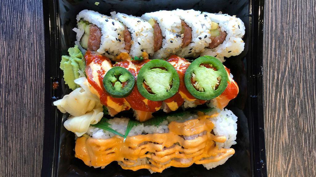 Spicy Raw Combo · ½ Roll ea. Spicy Tuna and Spicy Salmon