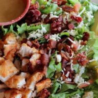 Club Salad · Lightly Fried All Natural Chicken Tenders / Mixed Greens / Fresh Avocado / Hickory Smoked Ba...