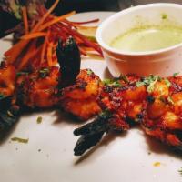 Shrimp Tandoori · Barbecued shrimp with a subtle taste of Indian spices.
