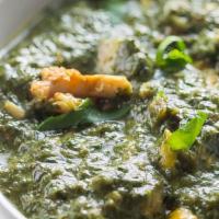Saag Wala · Cooked with spinach and a touch of creamy curry sauce.