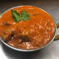 Madras · Hot red curry sauce with yogurt.