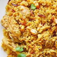 Chicken Biryani · Punjabi styled curried mix vegetables & chicken kebab with basmati rice(NOT A HYDERABADI BIR...