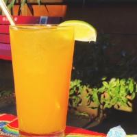 Agua Fresca · freshly made fruit juice. flavors rotate daily, but they're always delicious!